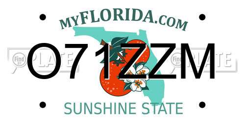 O71ZZM Florida License Plate