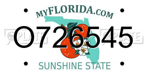 O726545 Florida License Plate