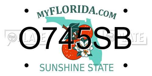 O745SB Florida License Plate