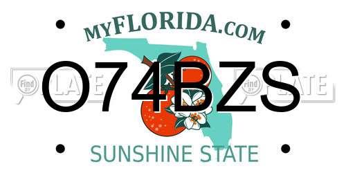 O74BZS Florida License Plate