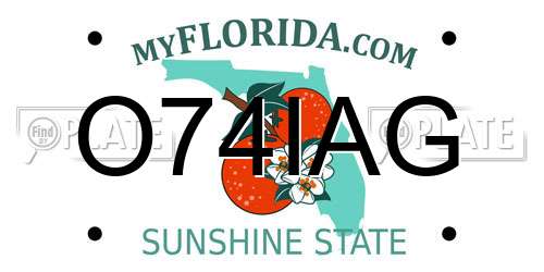 O74IAG Florida License Plate