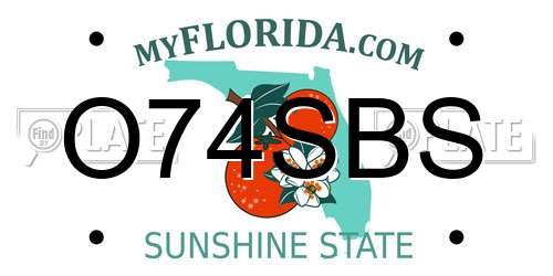 O74SBS Florida License Plate