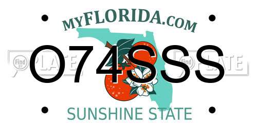O74SSS Florida License Plate