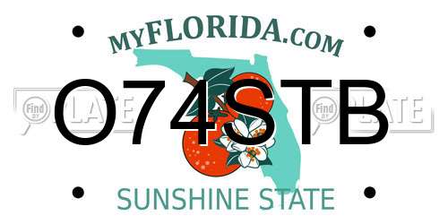 O74STB Florida License Plate