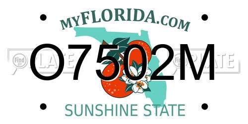 O7502M Florida License Plate