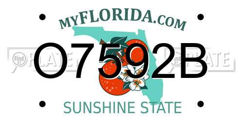 O7592B Florida License Plate