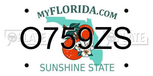 O759ZS Florida License Plate