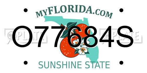 O77684S Florida License Plate