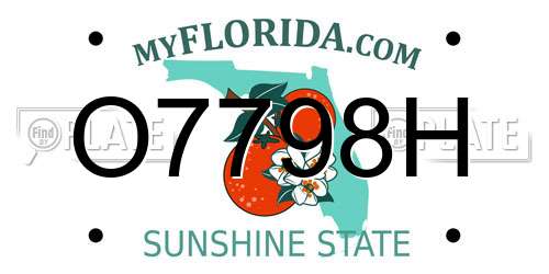 O7798H Florida License Plate
