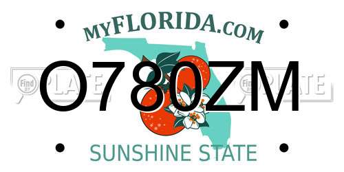 O780ZM Florida License Plate