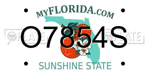 O7854S Florida License Plate