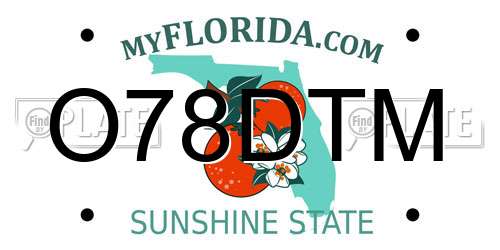 O78DTM Florida License Plate