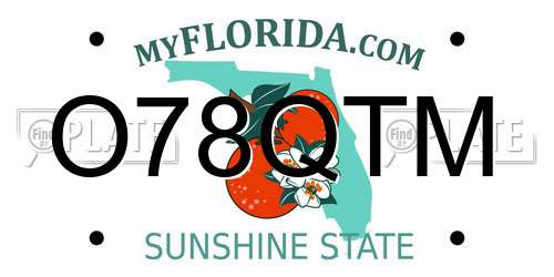 O78QTM Florida License Plate