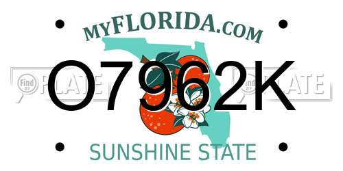 O7962K Florida License Plate