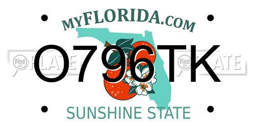O796TK Florida License Plate