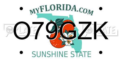 O79GZK Florida License Plate