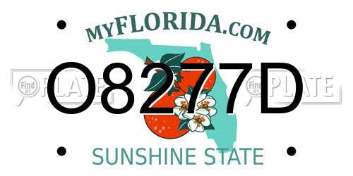 O8277D Florida License Plate