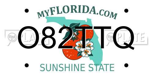 O82TTQ Florida License Plate