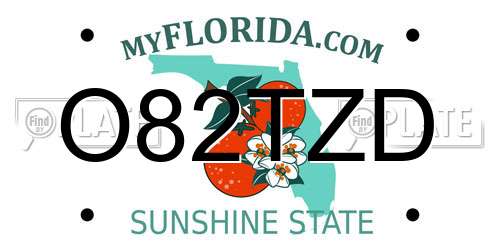 O82TZD Florida License Plate