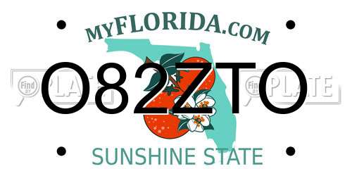 O82ZTO Florida License Plate
