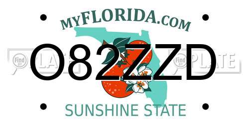 O82ZZD Florida License Plate