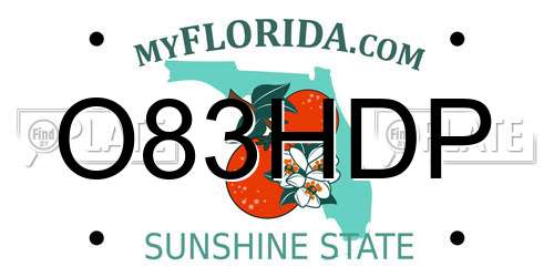 O83HDP Florida License Plate