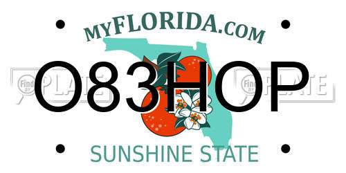 O83HOP Florida License Plate