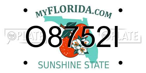 O8752I Florida License Plate
