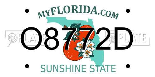 O8772D Florida License Plate