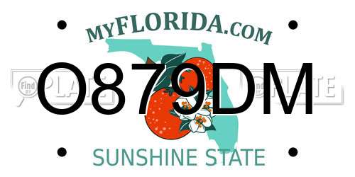 O879DM Florida License Plate