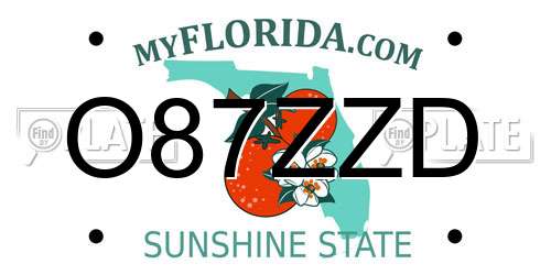 O87ZZD Florida License Plate