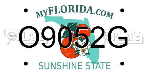 O9052G Florida License Plate