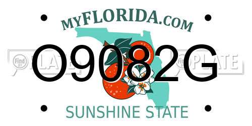 O9082G Florida License Plate