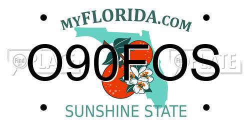 O90FOS Florida License Plate