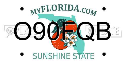 O90FQB Florida License Plate