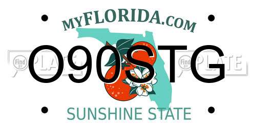 O90STG Florida License Plate