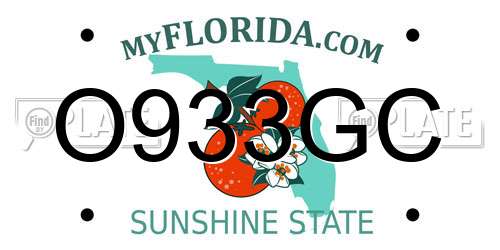 O933GC Florida License Plate