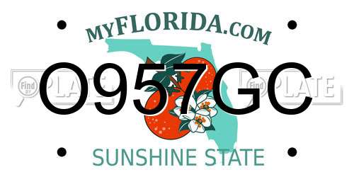 O957GC Florida License Plate