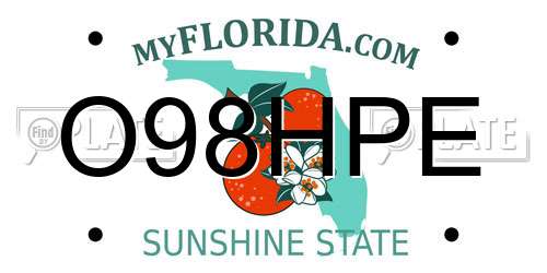 O98HPE Florida License Plate