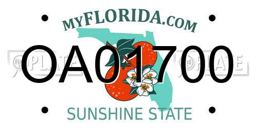 OA01700 Florida License Plate