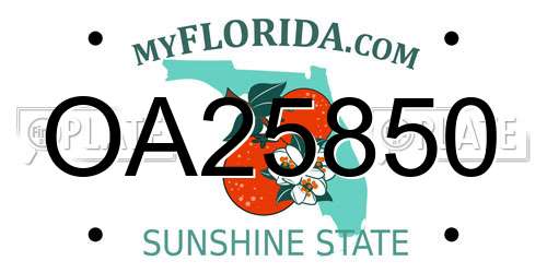 OA25850 Florida License Plate