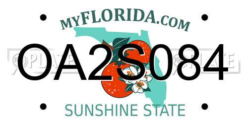 OA2S084 Florida License Plate
