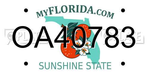 OA40783 Florida License Plate