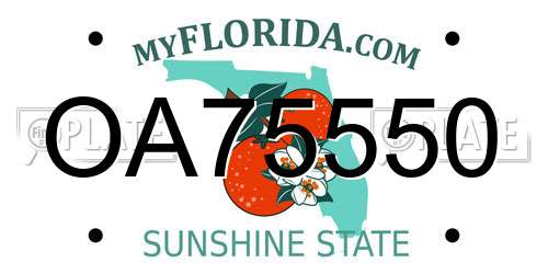 OA75550 Florida License Plate