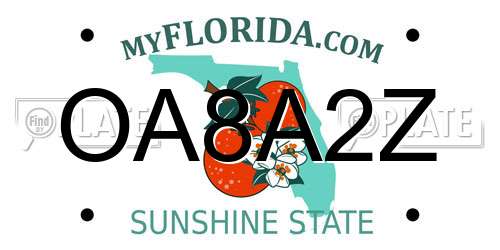 OA8A2Z Florida License Plate