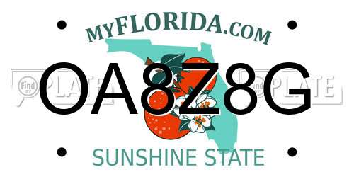 OA8Z8G Florida License Plate