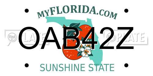 OAB42Z Florida License Plate