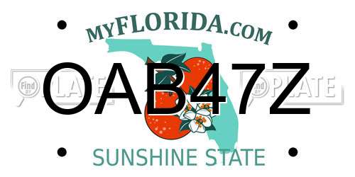 OAB47Z Florida License Plate
