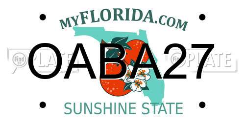 OABA27 Florida License Plate