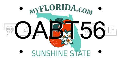 OABT56 Florida License Plate